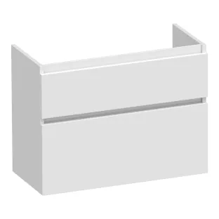 Brauer Delight washbasin cabinet shallow - 80x39x60 cm - 2 drawers handleless - soft close - 1 siphon recess - MDF lacquered - Gloss white