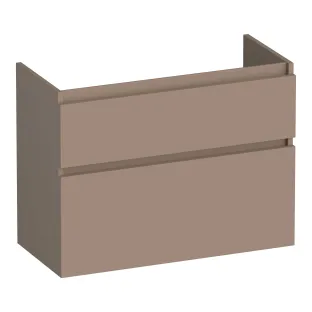 Brauer Delight washbasin cabinet shallow - 80x39x60 cm - 2 drawers handleless - soft close - 1 siphon recess - MDF lacquered - Matt Mocha