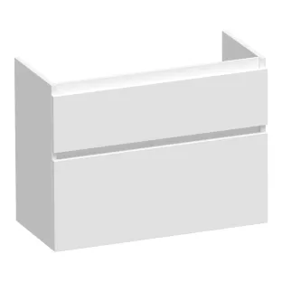 Brauer Delight wastafelonderkast ondiep - 80x39x60 cm - 2 laden greeploos - softclose - 1 sifonuitsparing - MDF gelakt - Mat Wit