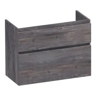 Brauer Delight washbasin cabinet shallow - 80x39x60 cm - 2 drawers handleless - softclose - 1 siphon recess - MFC - Driftwood