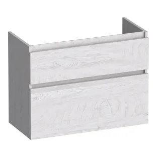 Brauer Delight wastafelonderkast ondiep - 80x39x60 cm - 2 laden greeploos - softclose - 1 sifonuitsparing - MFC - Forest Seashell