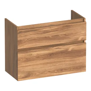 Brauer Delight washbasin cabinet shallow - 80x39x60 cm - 2 drawers handleless - softclose - 1 siphon recess - MFC - Honey