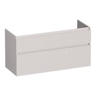 Brauer Delight Wavy wastafelonderkast - 120x46x60 cm - 2 laden greeploos - 1 sifonuitsparing - MDF gelakt - Mat Zand