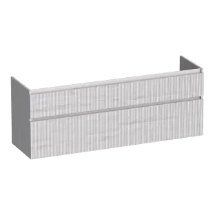 Brauer Delight Wavy washbasin cabinet - 160x46x60 cm - 4 drawers without handles - 2 siphon cut-outs - MFC - Forest Seashell