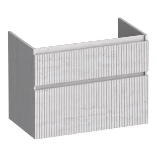 Brauer Delight Wavy washbasin cabinet - 80x46x60 cm - 2 drawers handleless - 1 siphon recess - MFC - Forest Seashell