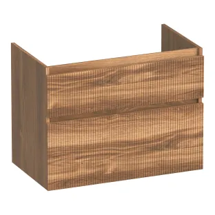 Brauer Delight Wavy washbasin cabinet - 80x46x60 cm - 2 drawers handleless - 1 siphon recess - MFC - Honey