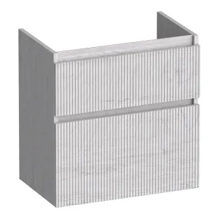 Brauer Delight Wavy wastafelonderkast ondiep - 60x39x60 cm - 2 laden greeploos - 1 sifonuitsparing - MFC - Forest Seashell