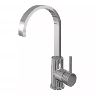 Brauer Edition high washbasin mixer - surface mounted - swivel - flat spout - Carving - chrome