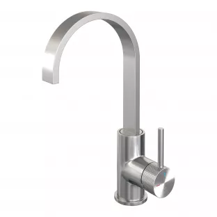 Brauer Edition high washbasin mixer - surface mounted - swivel - flat spout - Carving - brushed stainless steel PVD