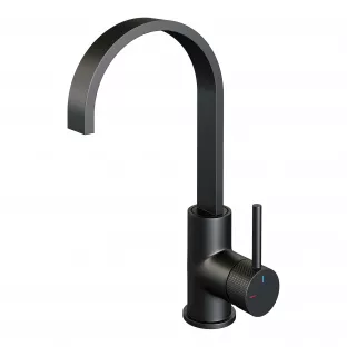 Brauer Edition high washbasin mixer - surface mounted - swivel - flat spout - Carving - matt black