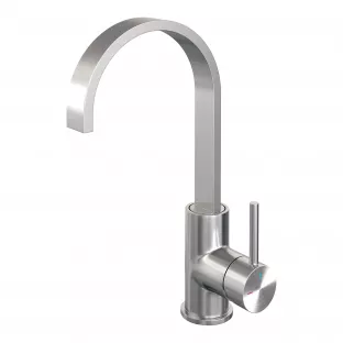 Brauer Edition high washbasin mixer - surface mounted - swivel - flat spout - model A - brushed stainless steel PVD