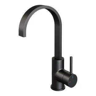 Brauer Edition high washbasin mixer - surface mounted - swivel - flat spout - model A - matt black