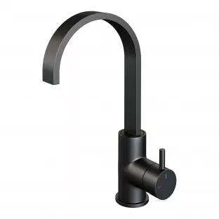 Brauer Edition high washbasin mixer - surface mounted - swivel - flat spout - model B - matt black