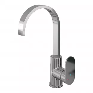 Brauer Edition high washbasin mixer - surface mounted - swivel - flat spout - model C - chrome