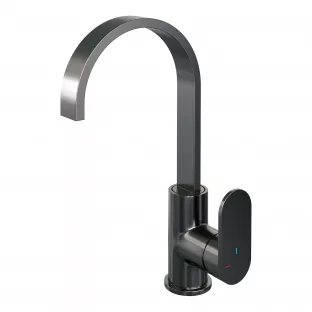 Brauer Edition high washbasin mixer - surface mounted - swivel - flat spout - model C - brushed gunmetal PVD