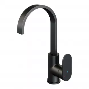 Brauer Edition high washbasin mixer - surface mounted - swivel - flat spout - model C - matt black