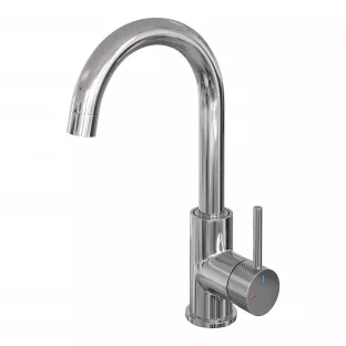 Brauer Edition high washbasin mixer - surface mounted - swivel - round spout - Carving - chrome