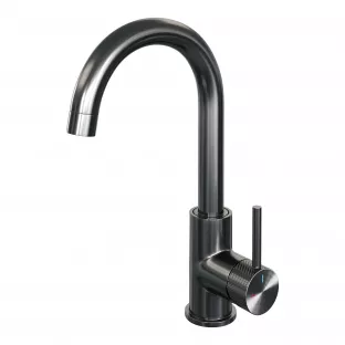 Brauer Edition high washbasin mixer - surface mounted - swivel - round spout - Carving - brushed gunmetal PVD