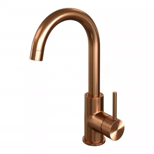 Brauer Edition high washbasin mixer - surface mounted - swivel - round spout - Carving - brushed copper PVD