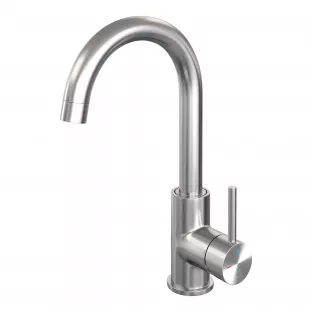 Brauer Edition high washbasin mixer - surface mounted - swivel - round spout - model A - brushed stainless steel PVD