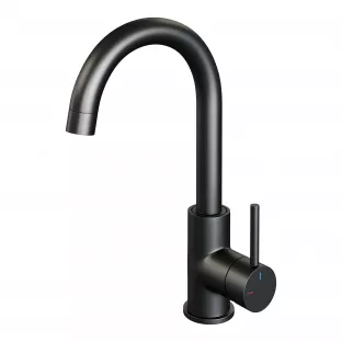 Brauer Edition high washbasin mixer - surface mounted - swivel - round spout - model A - matt black