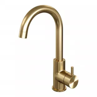 Brauer Edition high washbasin mixer - surface mounted - swivel - round spout - model B - brushed gold PVD