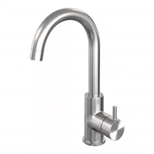 Brauer Edition high washbasin mixer - surface mounted - swivel - round spout - model B - brushed stainless steel PVD