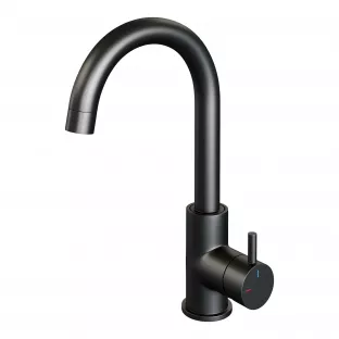 Brauer Edition high washbasin mixer - surface mounted - swivel - round spout - model B - matt black