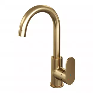 Brauer Edition high washbasin mixer - surface mounted - swivel - round spout - model C - brushed gold PVD