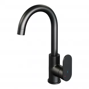 Brauer Edition high washbasin mixer - surface mounted - swivel - round spout - model C - matt black