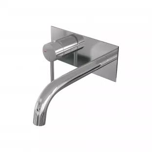 Brauer Edition built-in basin mixer - curved spout - cover plate - model A - lever left - chrome