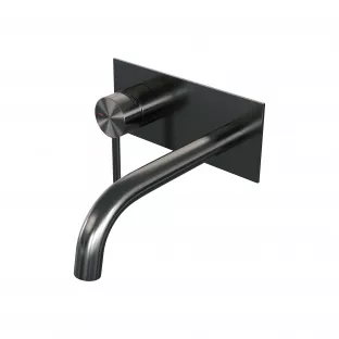 Brauer Edition built-in basin mixer - curved spout - cover plate - model A - lever left - brushed gunmetal PVD