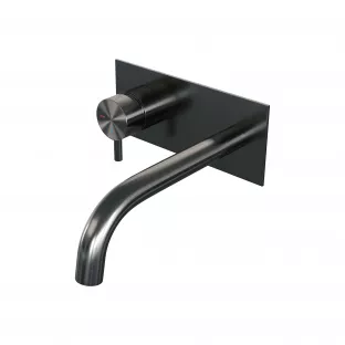 Brauer Edition built-in basin mixer - curved spout - cover plate - model B - lever left - brushed gunmetal PVD