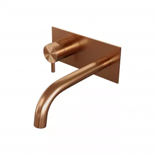 Brauer Edition built-in basin mixer - curved spout - cover plate - model B - lever left - brushed copper PVD