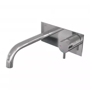 Brauer Edition built-in basin mixer - curved spout - cover plate - model B - lever right - chrome