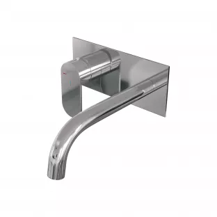 Brauer Edition built-in basin mixer - curved spout - cover plate - model C - lever left - chrome