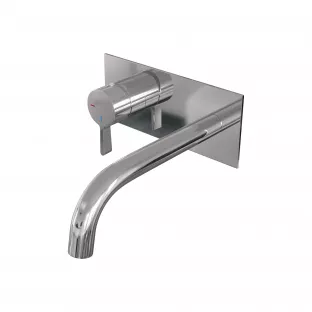 Brauer Edition built-in basin mixer - curved spout - cover plate - model E - lever left - chrome