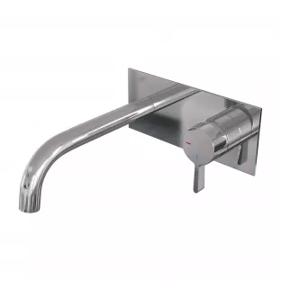 Brauer Edition built-in basin mixer - curved spout - cover plate - model E - lever right - chrome