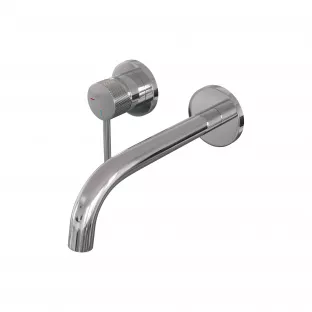 Brauer Edition built-in basin mixer - curved spout - rosettes - Carving - lever left - chrome