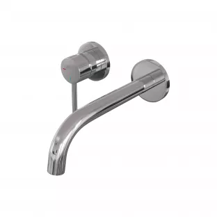 Brauer Edition built-in basin mixer - curved spout - rosettes - model A - lever left - chrome