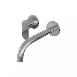 Brauer Edition built-in basin mixer - curved spout - rosettes - model C - lever left - chrome