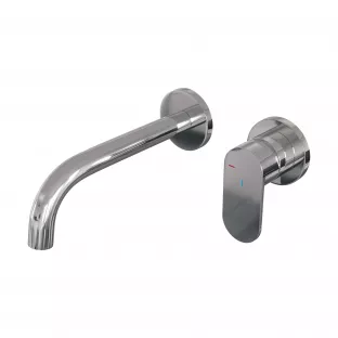 Brauer Edition built-in basin mixer - curved spout - rosettes - model C - lever right - chrome