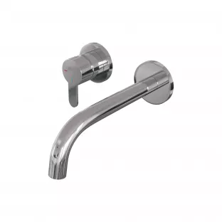 Brauer Edition built-in basin mixer - curved spout - rosettes - model D - lever left - chrome