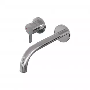 Brauer Edition built-in basin mixer - curved spout - rosettes - model E - lever left - chrome