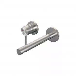 Brauer Edition built-in washbasin mixer - straight spout - rosettes - model A - lever left - brushed stainless steel PVD