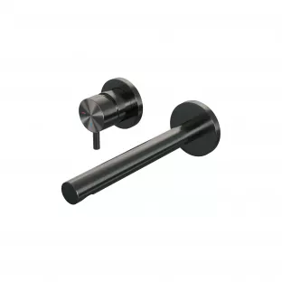 Brauer Edition built-in basin mixer - straight spout - rosettes - model B - lever left - brushed gunmetal PVD