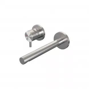 Brauer Edition built-in washbasin mixer - straight spout - rosettes - model B - lever left - brushed stainless steel PVD