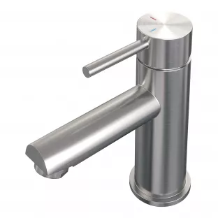 Brauer Edition low washbasin mixer - surface mounted - model A - brushed stainless steel PVD