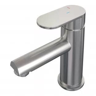 Brauer Edition low washbasin mixer - surface mounted - model C - brushed stainless steel PVD