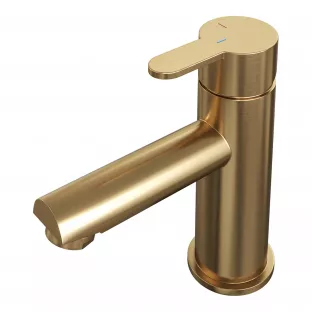 Brauer Edition low washbasin mixer - surface mounted - model D - brushed gold PVD